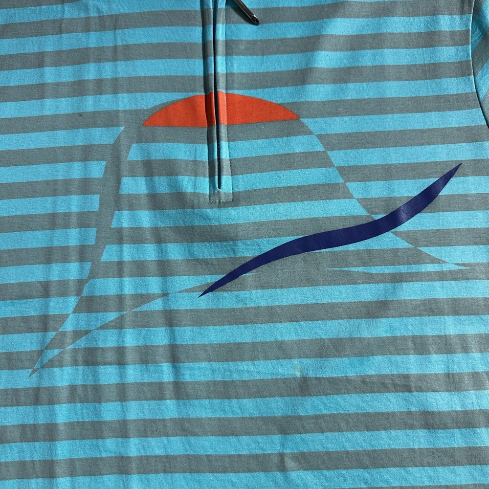 Jamie Sadock Blue Striped Short Sleeve Top 100% Cotton - Picture 3 of 5